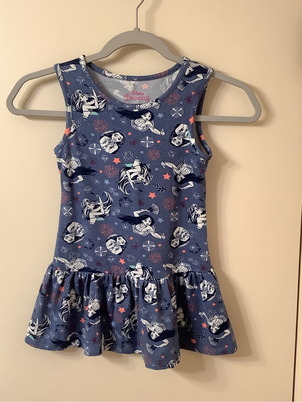 Disney Princess Blue Sleeveless Dress with Pink Accents